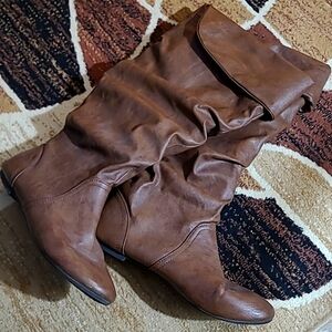 Wide Calf knee high Leather boots